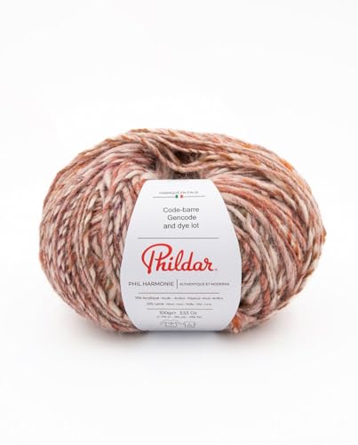 Phildar – Ovillo de lana PHIL Harmonie de 100 g – lana para tejer – 75% acrílico, 25% lana – Aguja nº 5 – Color rosa