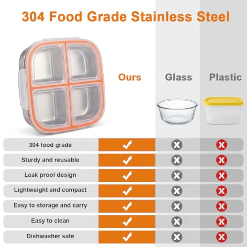 Image of Supvox Snack Box for Kids, Stainless Steel Bento Box Leak Resistant