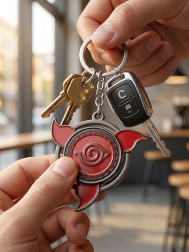 Image of Premium Metal Anime Spinner Keychain | 360 Rotating Fidget Keyring for Bike, Car & Bags | Japanese Manga & Cosplay Action Hero Designs | Pack of 1