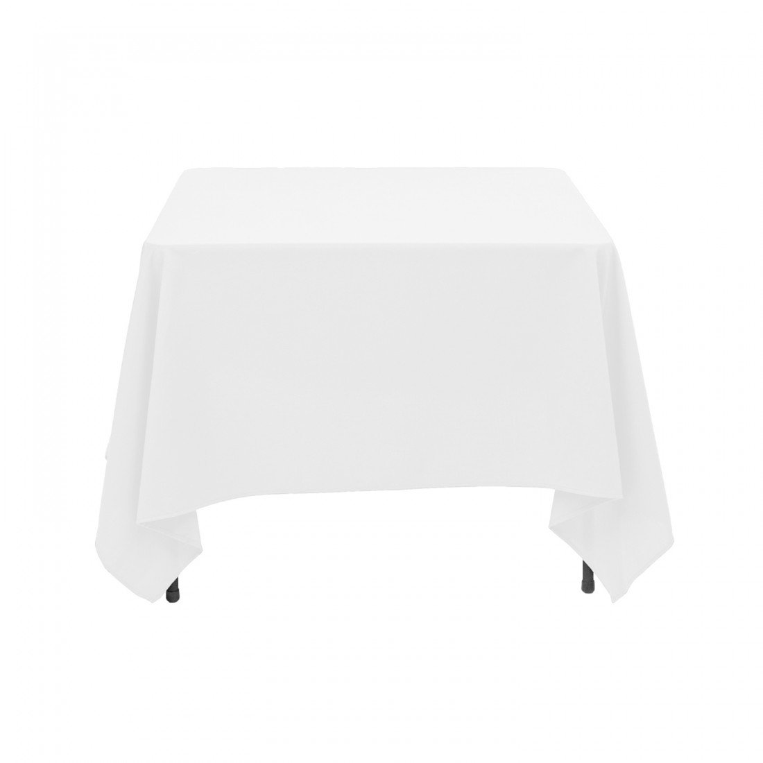 Weddecor Tablecloth Cover, Polyester, White, 228.5 x 228.5 x 0.5 cm