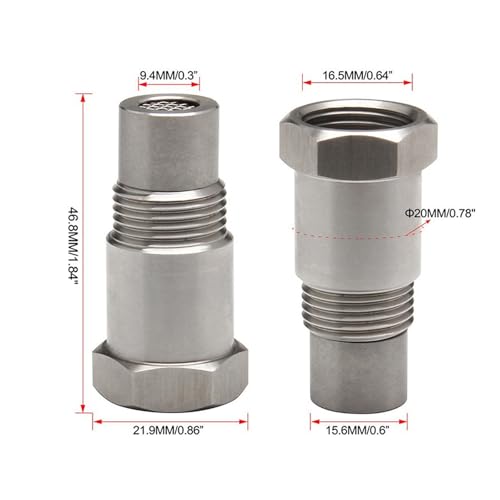 قطعتان من محول قابس فلتر مستشعر الأكسجين M18×1.5 للسيارات، موسع فاصل موصل فلتر مستشعر الأكسجين من الستانلس ستيل، مناسب لمعظم المركبات ذات خيوط M18×1.5