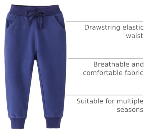 Image of Little Boys Jogger Pants Toddler Boys' Drawstring Elastic Waist Cotton Casual Sweatpants 1PC / 2 PCS Set