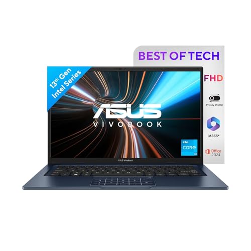 ASUS Vivobook 14, 14" FHD (1920 x 1080),Intel Core i3-1315U Processor, (8GB RAM/512GB SSD/Intel UHD/Win 11/M365 Basic (1Year)*/Backlit Keyboard/Office Home 2024/Quiet Blue/1.40 kg), X1404VA-NK760WS