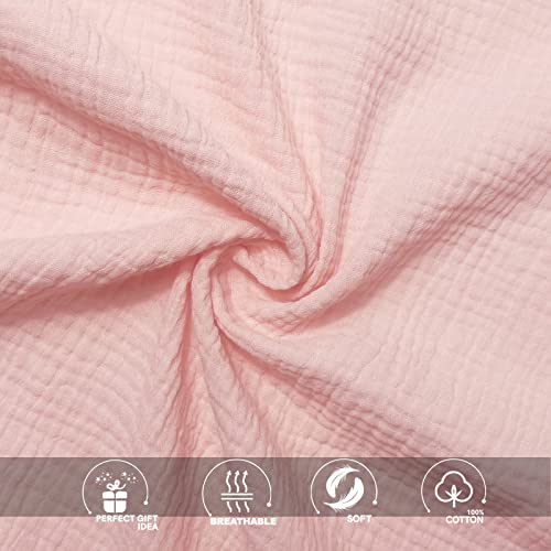 Image of Ultra Soft Muslin Crib Sheets for Baby, Premium Breathable Organic Cotton Crib Fitted Sheet for 52''x28''Standard Crib and Toddler Mattress,2 Pack Pink&Coral