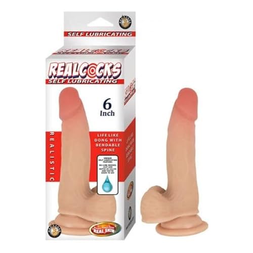 Realcocks Self Lubricating 6" Flesh Dildo - Model RCD-6SL - for All Genders - Intense Pleasure - Natural Skin Tone -  ASK GRANDPA GOURMET COFFEES, 6 inches 5 inches 5040de48-dcbd-49a4