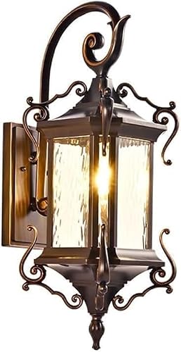 noxozoqm Reading Light Park Door Wall Lights Outdoor for House Exteior Wall Lantern Porch Lights Black Painted Gold Wall Sconces(B)