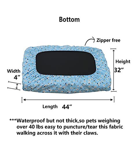 Eechicspace Waterproof Dog Bed Fitted Sheet Cover Xl Replacement Washable Plastic Slipcover 44X32 Inch #TOP4