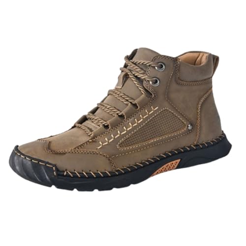 Sawbehind Leather Boots Mens,Sawbehind Mens Boots,Men's Casual Leather Fashion Sneakers Ankle Chukka Boots