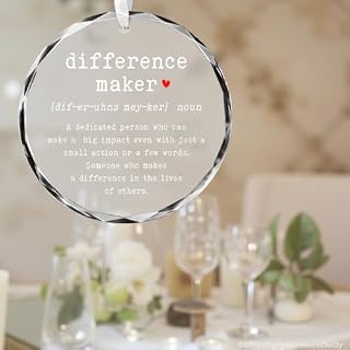 Glass Ornaments - Difference Maker - Hanging Inspirational Decoration Gifts for Women, Employee, Coworkers, Friends