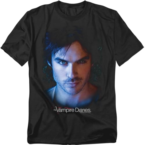 Popfunk The Vampire Diaries Damon Ian Somerhalder T Shirt & Stickers (Medium) Black