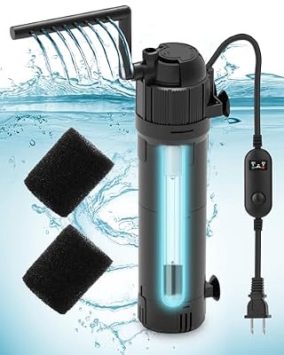 AquaMiracle Aquarium Filter Fish Tank Filters Green Water Cleaning Filter Pump with Timer, Dual Mode (Aeration/Rainfall) for 40-120 Gallon Aquariums, Flow Rate and Direction Adjustable