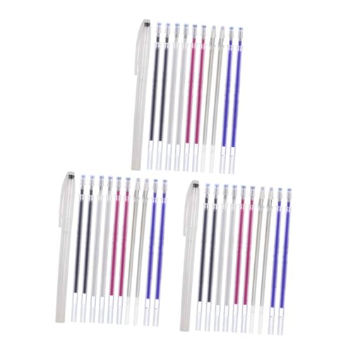 OSALADI 3Sets Heat Erase Pens High Temperature Disappear Sewing Markers for Creative Projects Mixed Color Refills Cases Included