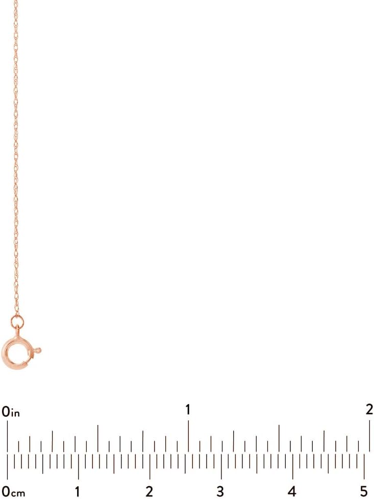 JewelryWeb 14k Rose Gold 0.7mm Light Weight Rope Chain Necklace 5.5mm Spring-Ring Closure 18 Inch Chain Necklace for Women and Men