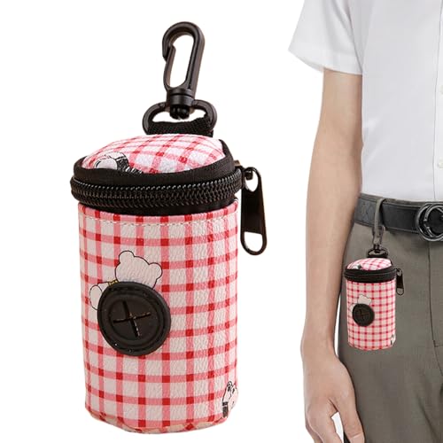 Dispensador de bolsas de basura para mascotas - Porta bolsa de caca portátil | Accesorios para perros a pie, dispensador de bolsas para perros multifuncional para gato, perro, an