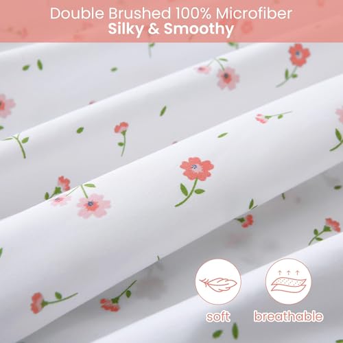 Softan Full Microfiber Sheet Set with Non-Slip Straps, Pink Floral by softan - Image 4