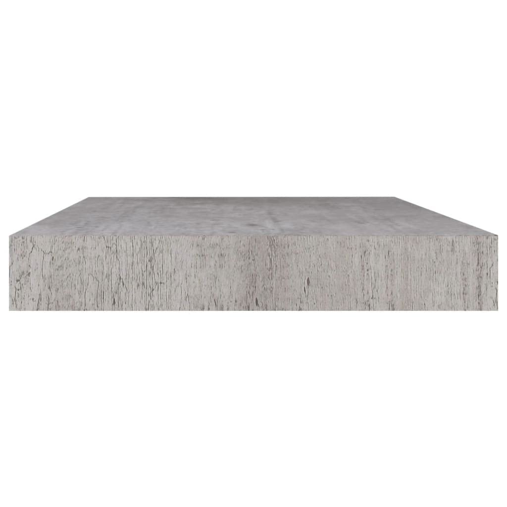 Estantería de pared, 4 unidades, color gris hormigón, 50 x 23 x 3,8 cm, MDF, fácil expansión de la superficie de la pared, estantería de almacenamiento para dormitorio, salón