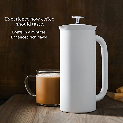 Espro - P7 French Press - Double Walled Stainless Steel Insulated Coffee And Tea Maker With Micro-Filter, Keep Drinks Hot For Hours, Perfect For Home Or Travel (Matte White, 18 Ounce) #TOP1
