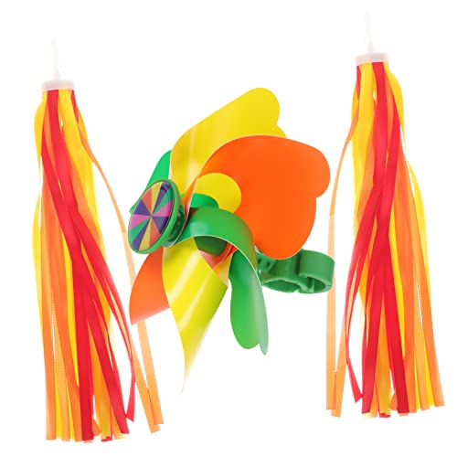 ifundom 1 Set Bike Streamers for Scooters Durable Pinwheel Ribbons Easy to Install Handlebar Decorations for Bikes Bright and Fun