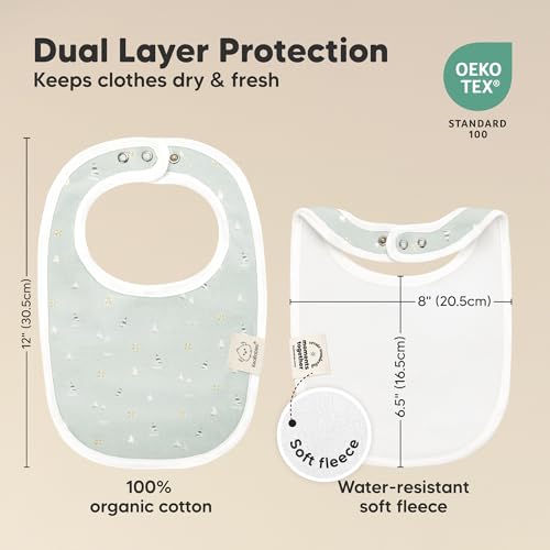 Image of 8-Pack Organic Baby Bibs for Boys, Girls - Soft Cotton Drooling and Teething Bibs for Baby Girl & Boy, Extra Absorbent, Easy To Clean & Put On for Toddler, Newborn, Infant 0-24 Months (Vessels)