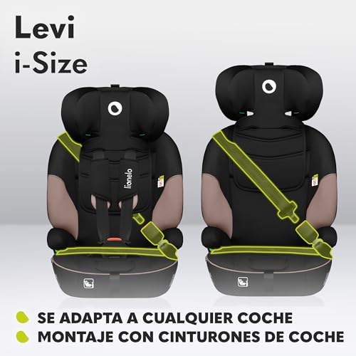 LIONELO LEVI I-SIZE Silla infantil de coche 76-150 cm, Grupo 1 2 3, Protección Lateral, Reposacabezas ajustable de 10 etapas, Reposabrazos Cómodos, Respaldo Extraíble, R129 i-Size - imagen 3
