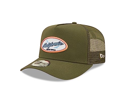 New Era Oval State California Olive A-Frame Adjustable Trucker Cap - One-Size