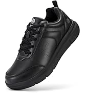 FitVille Men Walking Shoes Wide Dress Sneakers Comfortable Leather Shoes for Men Lightweight Plan...