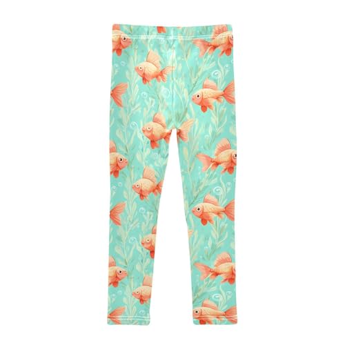 Cartoon Goldfish Girls Leggings Soft Stretch Workout Yoga Dance Pants for Kids Casual Tights2