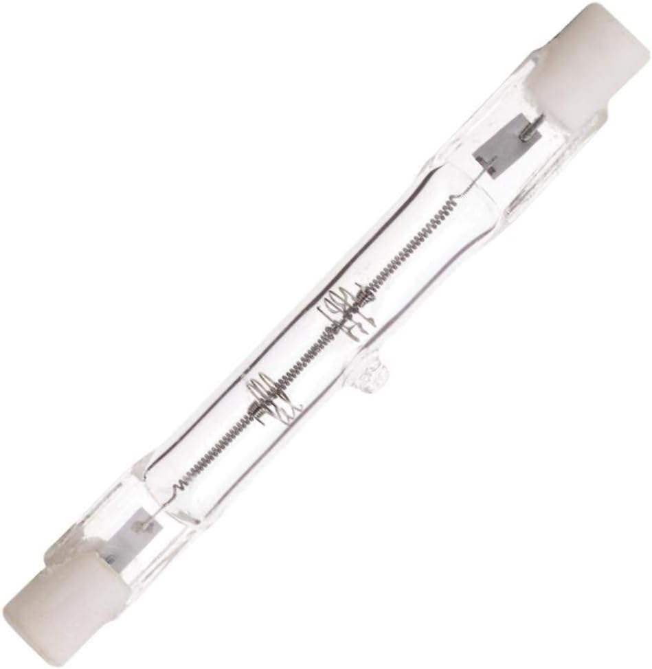 Satco S3146 100 Watt 1650 Lumens T3 Halogen Double Ended R7S Base 120 Volt Clear 78mm Light Bulb, Dimmable