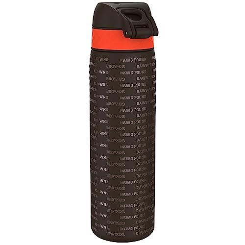 Ion8 NFL Cleveland Browns Lightweight Steel Water Bottle, 600 ml/20 oz, Non-Insulated, Leak Proof, Easy to Open, Secure Lock - Image 2