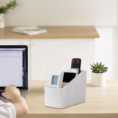 Shuqio Holz Desktop Organizer,Schreibtisch Organizer mit 4 Abnehmbaren Fächer,Desktop Aufbewahrungsbox, Fernbedienung Halter Holz Stiftehalter Halterung Fernbedienungshalter