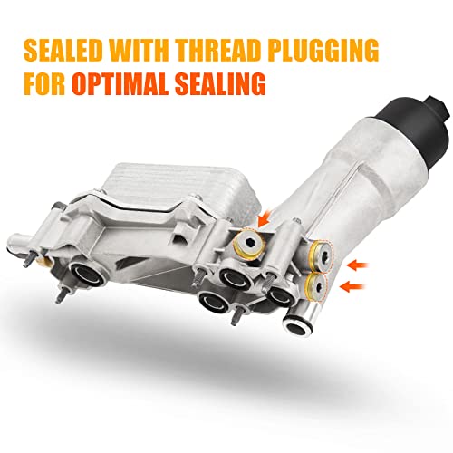 926-959 Engine Oil Filter Housing With Oil Cooler Sensors And Gaskets Upgraded Aluminum Kit Compatible With Chrysler 200 300, Dodge Charger Challenger Journey, Wrangler, Ram Promaster 3.6L 6Cyl #TOP2