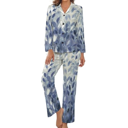 Vêtements de détente femme fluide pour savourer la douceur printanière en pyjama 2 pièces