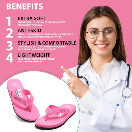 Image of DOCTOR HEALTH SUPER SOFT Women's Orthopedic Sandals And Slippers | Lightweight Anti-Skid Comfort Slides for Heel Pain Relief | Soft Cushion Sole Footwear for Everyday Use