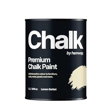 Hemway - Premium Chalk Paint - Lemon Sorbet Yellow 1 L | Chalky Matt Shabby Chic Finish for Interior Furniture & Walls | Quick Dry & 1 Coat