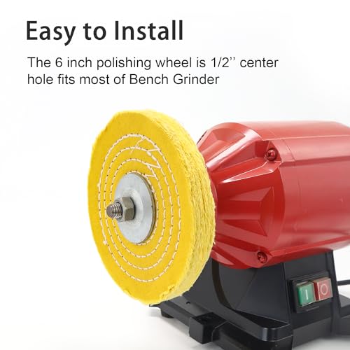 Image of SCOTTCHEN Buffing Polishing Wheels 6in x 1 /2in Arbor Soft (30Ply) / Fine (50Ply) / Medium (42Ply) / Coarse (50Ply) / Rough (5Ply) for Bench Grinder - 5pcs
