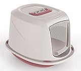  MEDIA WAVE store 10586 Inodoro WC para Gatos Mod. Galaxy con Puerta Frontal 45x36x31,5 cm - Rosa