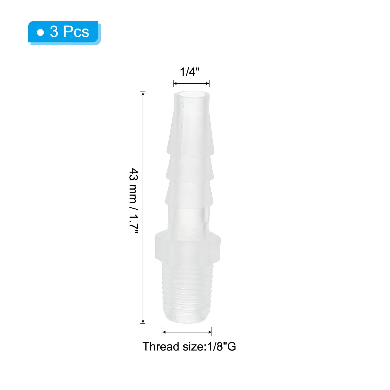 PATIKIL 1/4" Barb x 1/8" G Male Connector - Image 2