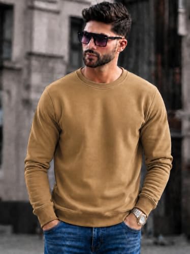 Image of Mack Jonney Men's Solid Winter Sweatshirt|Soft Fleece Fabric Full Sleeve Round Neck Sweatshirt|Stylish Casual Wear for Men-mj-281