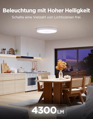 Govee Deckenlampe RGBIC 48,5W, Smart Led Deckenleuchte 4300lm, Ø38cm – Ansicht 3