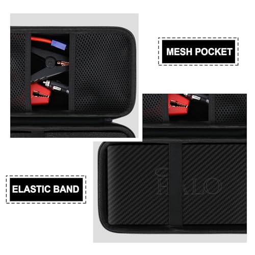 Hard Travel Case for Halo Bolt Air 58830/Halo Bolt Air+ 55500 mWh Portable Emergency Power Kit, Power Bank Storage Holder with Mesh Pocket for AC Outlet, Car Charger and Accessories, Black