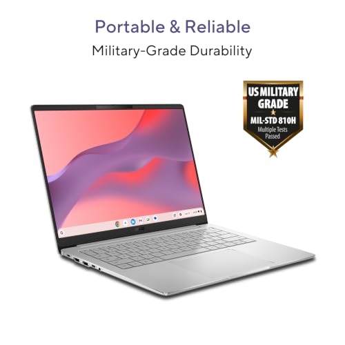 Image of ASUS Chromebook CM1405 (2026), Smartchoice, MediaTek Kompanio 540 Processor, 4GB RAM, 64GB SSD, FHD, 14 inch(35.5 cm), 60Hz, Chrome OS, Pure Grey, 1.37 Kg, CM1405CM4A-S60034, Thin & Light Laptop