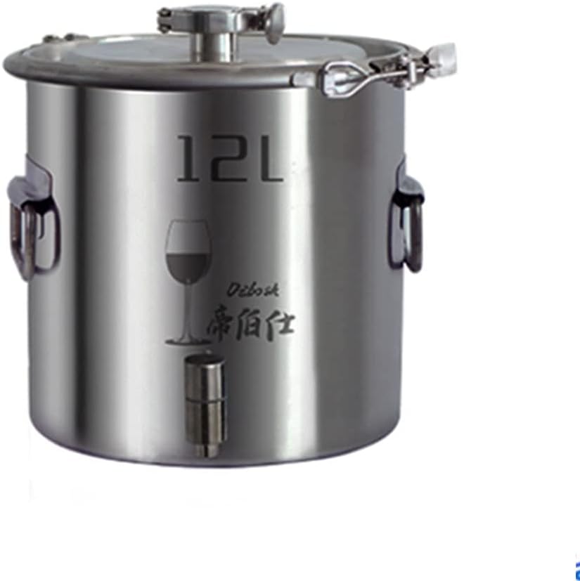 12L 316 Food grade stainless steel fermentation barrel household grape wine making equipment fermentation barrel self-brewing barrel (with tap)