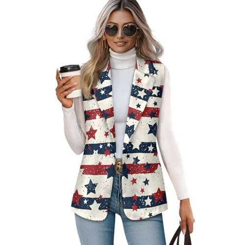 Suit Vest for Women V Neck Single Button Soft Waistcoat Lightweight Sleeveless Casual Workout Jacket Top Size S-5XL