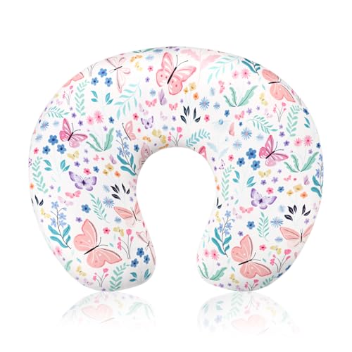 Image of Jundetye Nursing Pillow Cover, Ultra Soft Breastfeeding Pillow Covers for Newborn Baby Boys and Girls, Easy Removal and Machine Washable Slipcover, Pillowcase Only (Butterfly)