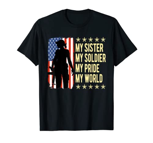 Regalos para hermanos del ejército de My Sister Is A Soldier Hero Camiseta
