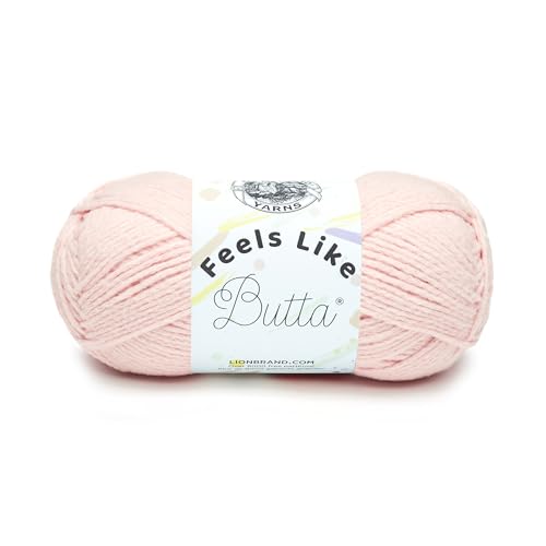Image of Lion Brand Yarn, Feel Like Butta Velvety Soft Yarn for Knitting, Crochet, and Crafts, Pink, 1 Pack, Chenille Like Fiber for Plush Baby Blankets, Amigurumi Toys, and Worsted Weight Sweaters