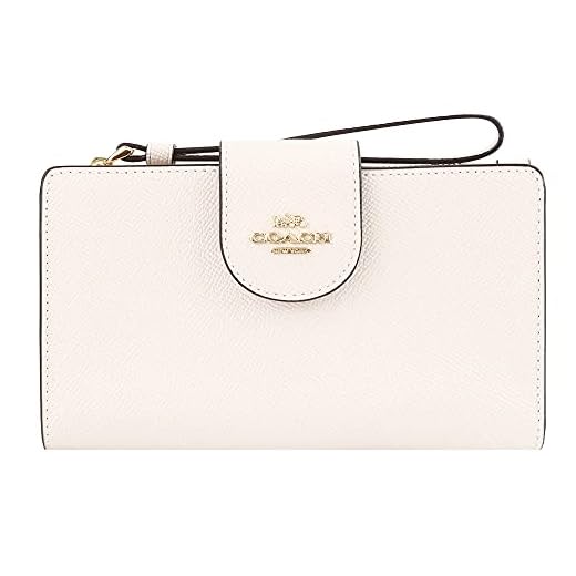COACH Women's Tech Phone Wallet (Crossgrain Leather - Chalk)