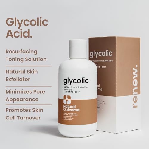 Natural Outcome Glycolic Acid Toner 5% for Face | Gentle Exfoliating Toner - with Aloe Vera & Quinoa