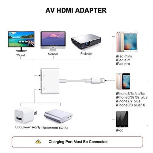 Qualihome Compatible with iPhone iPad to HDMI Adapter - Image 3
