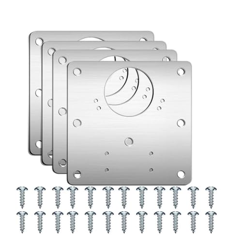 Placa de reparación de bisagras de cocina, pack de 4 soportes planos con tornillos 2